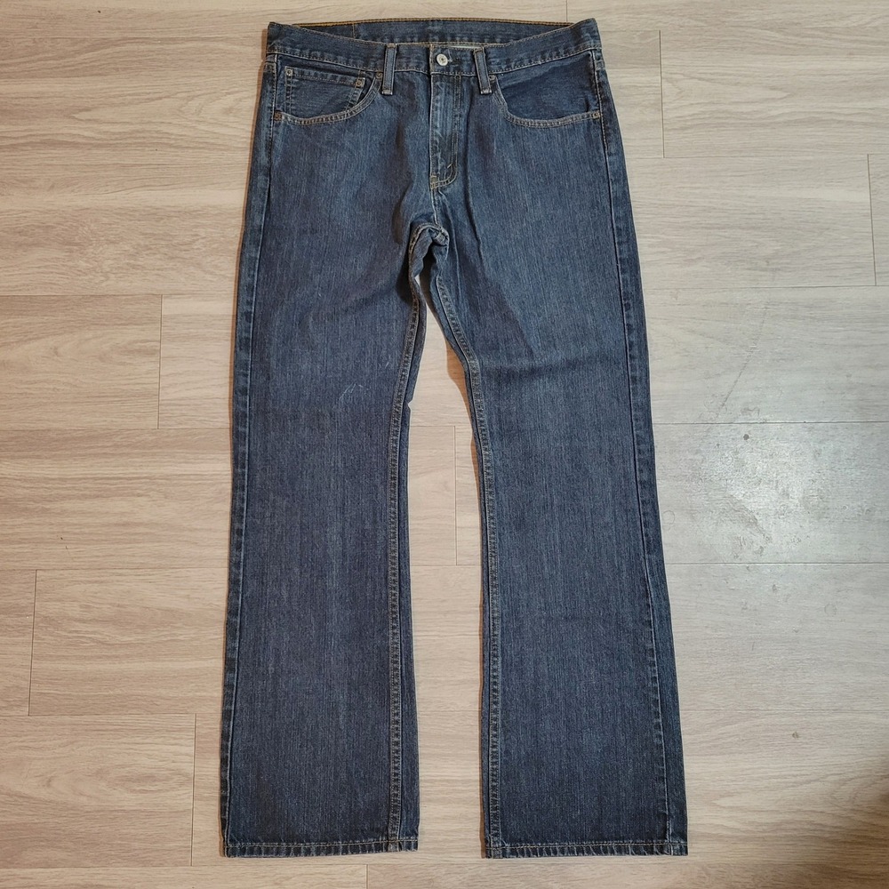 Levis 527 Slim Bootcut Jeans Mens 34x32 Dark Wash Indigo Denim 100% Cotton